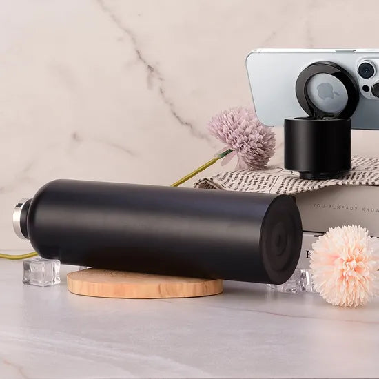 Premium Vacuum Insulated Smart Bottle | Built-in Phone Holder Stand (Leak-Proof)