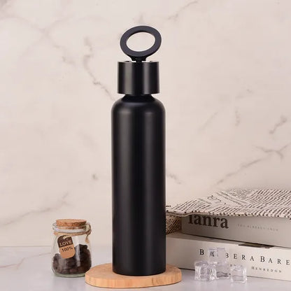 Premium Vacuum Insulated Smart Bottle | Built-in Phone Holder Stand (Leak-Proof)